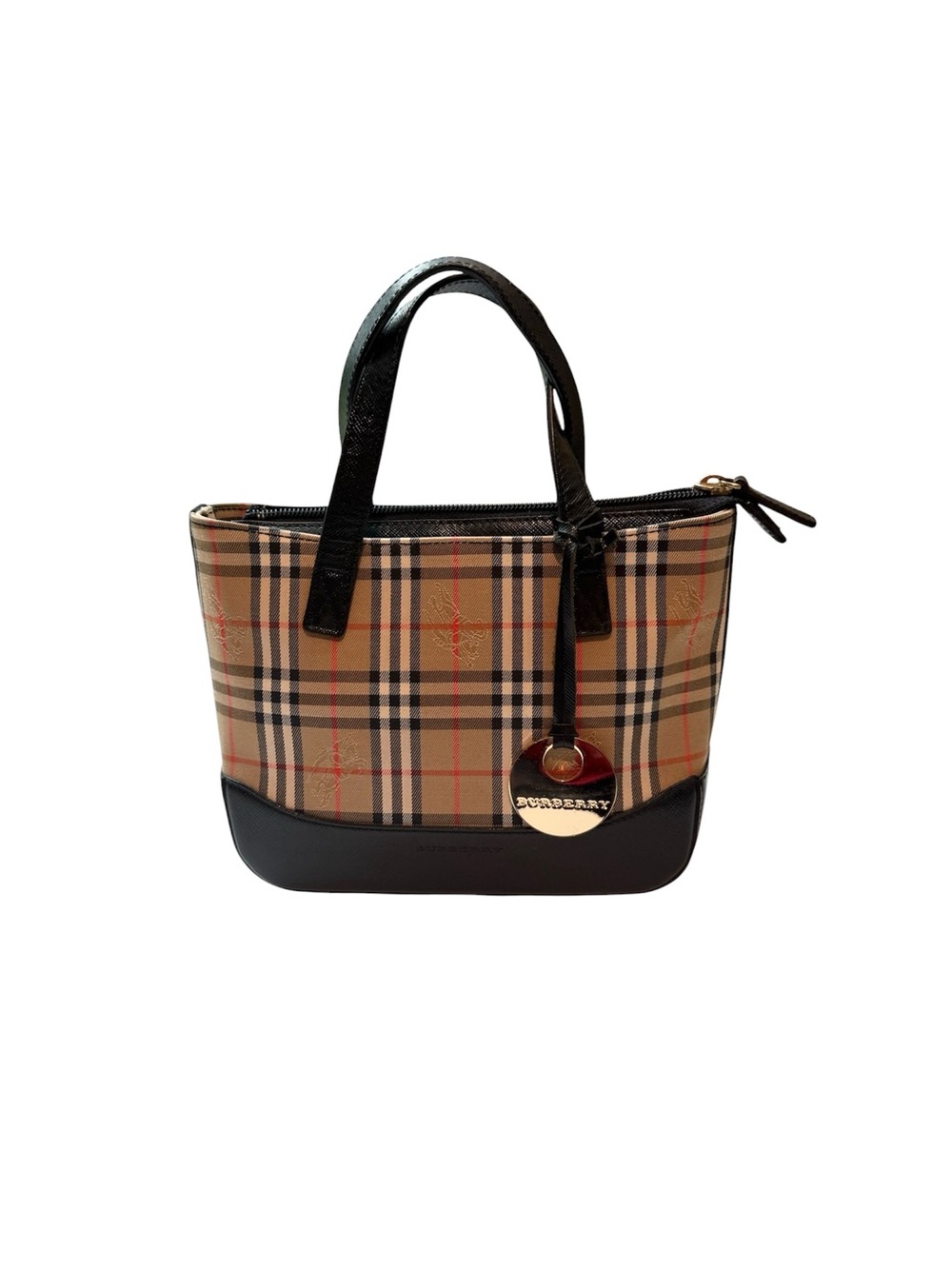 Vintage Burberry Haymarket Check Small Handbag Authentic